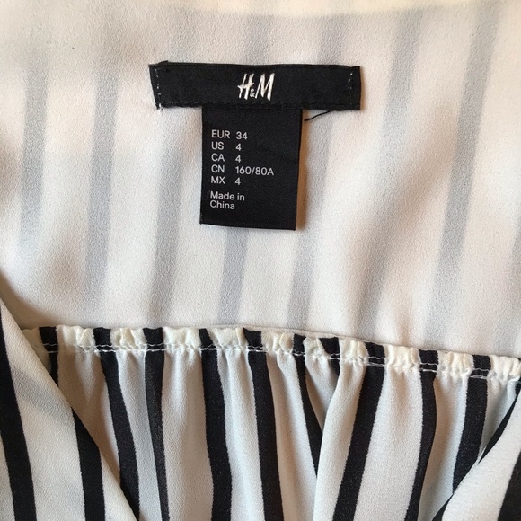H&M black and white striped blouse - Picture 2 of 5